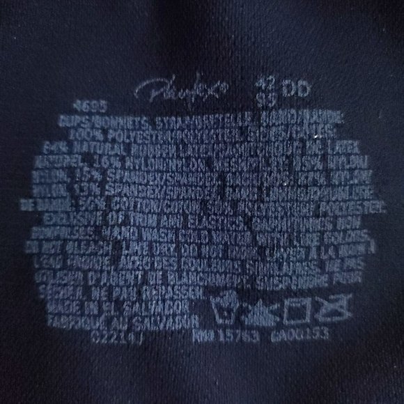 Playtex 18Hr Front Close Wirefree Bra Size 42DD Black With Back Flex - Picture 4 of 5